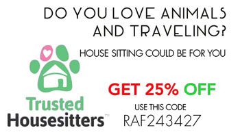 Do you love animals and traveling. Get now 25% off new membership of Trusted Housesitters.