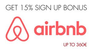 Get now 15% Airbnb sign up bonus