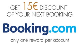 Get 15 euros discount from booking.com