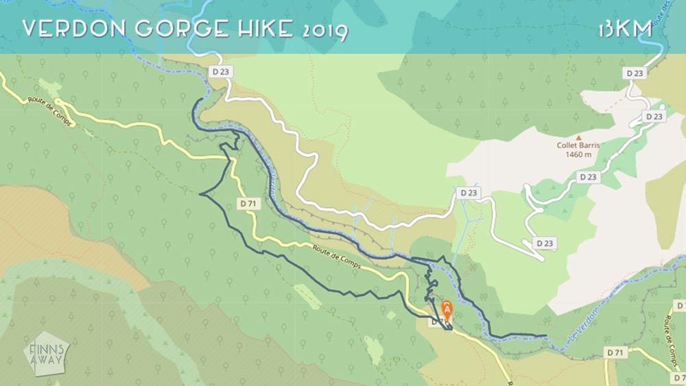 Hiking guide and route map to Imbut and Vidal trails in Verdon Gorge, France. | FinnsAway Travel Blog