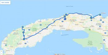Cuba public transportation - our route with camion, bus & collectivo stops and stations | FinnsAway blog