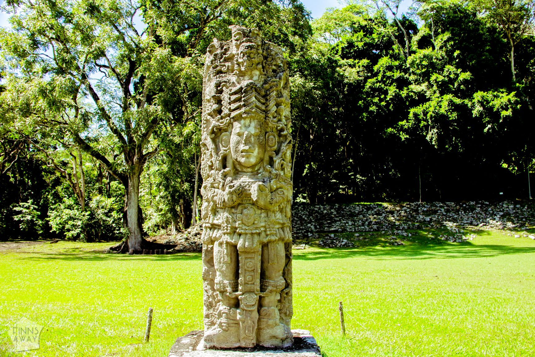 Stelae in Copan Mayan ruins, Honduras | FinnsAway Travel Blog