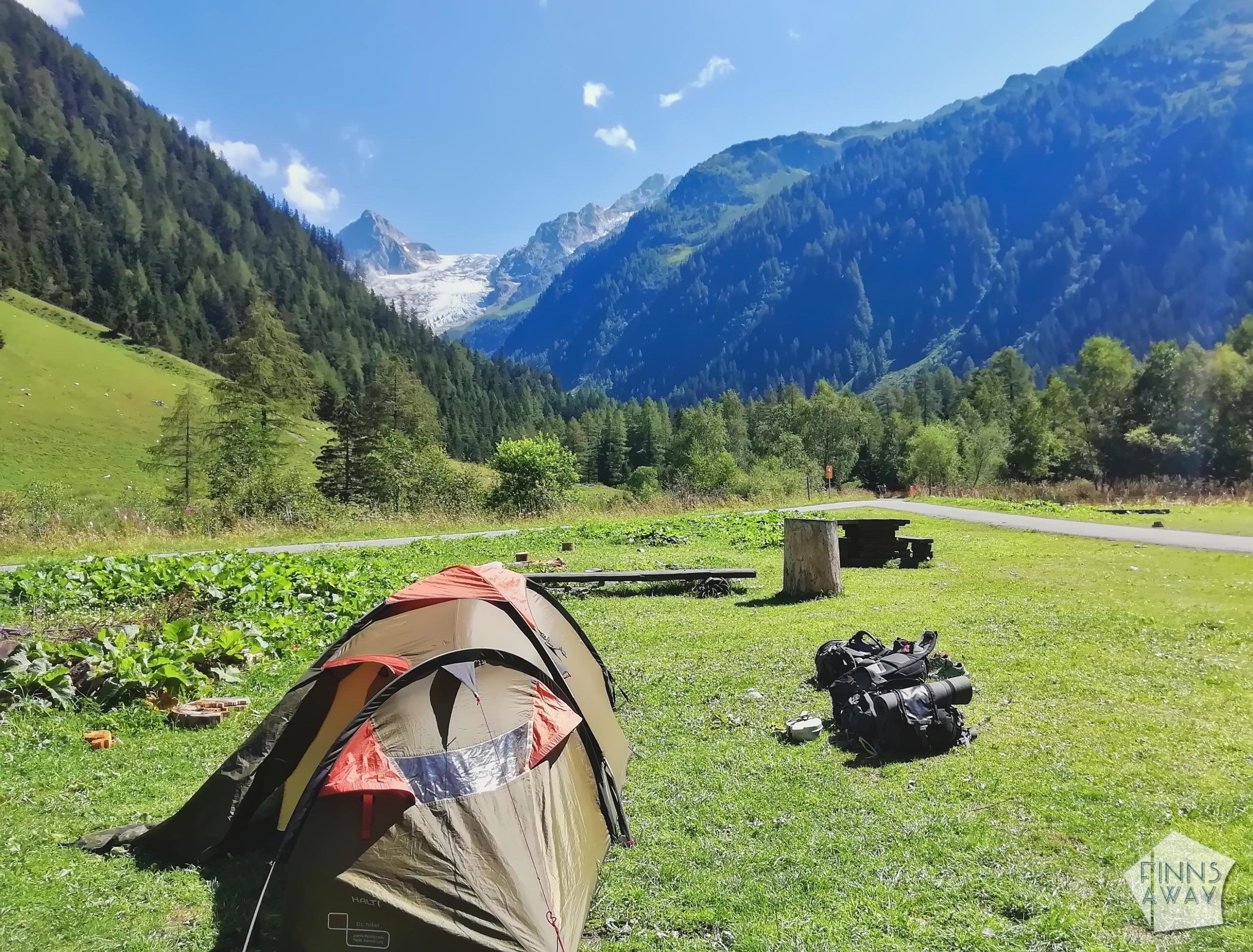 Camping Le Peuty | Hiking and camping Tour du Mont Blanc mountain trail in the Alps | FinnsAway travel blog