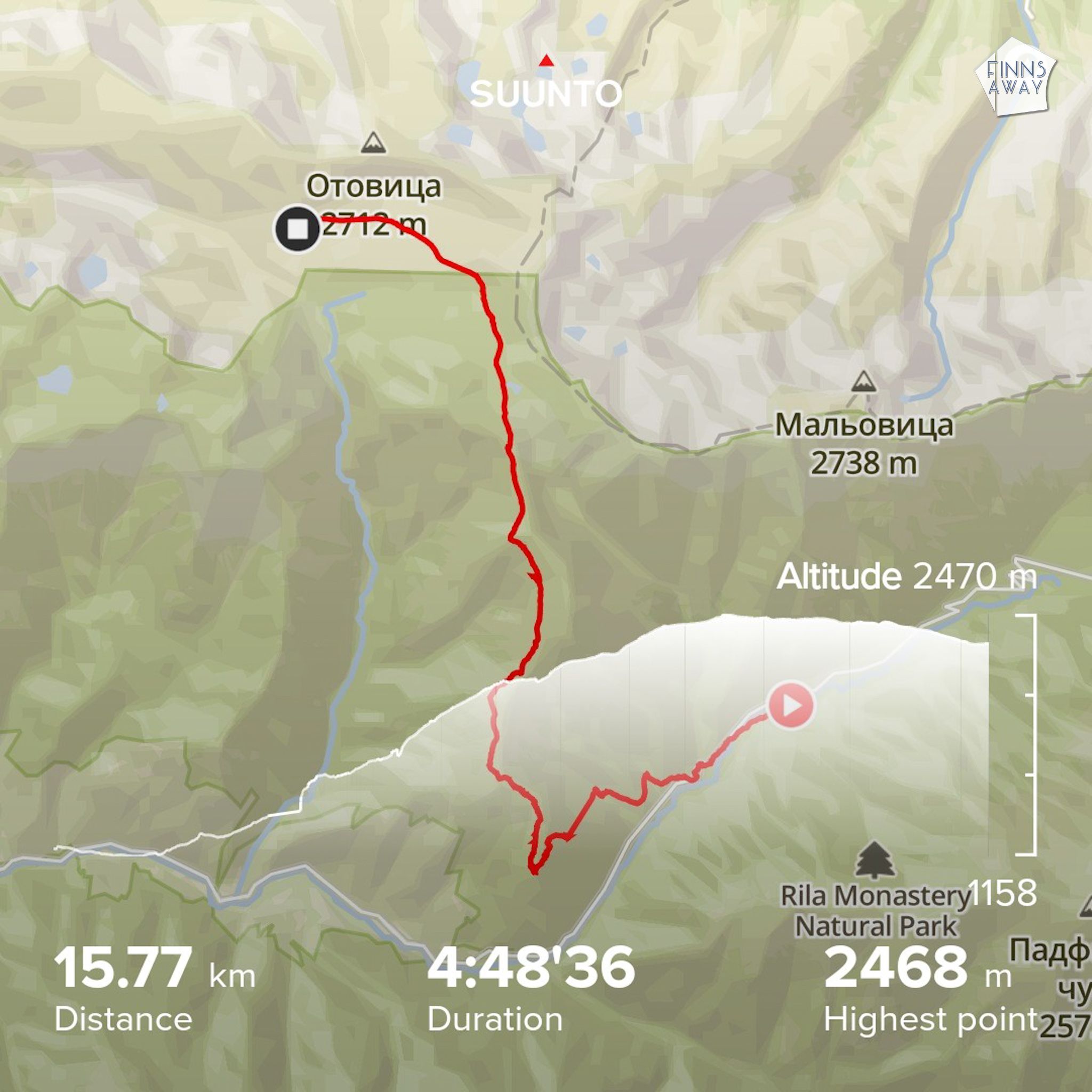 Hiking route day 1 | Hiking in Rila Mountains, Bulgaria | FinnsAway blog