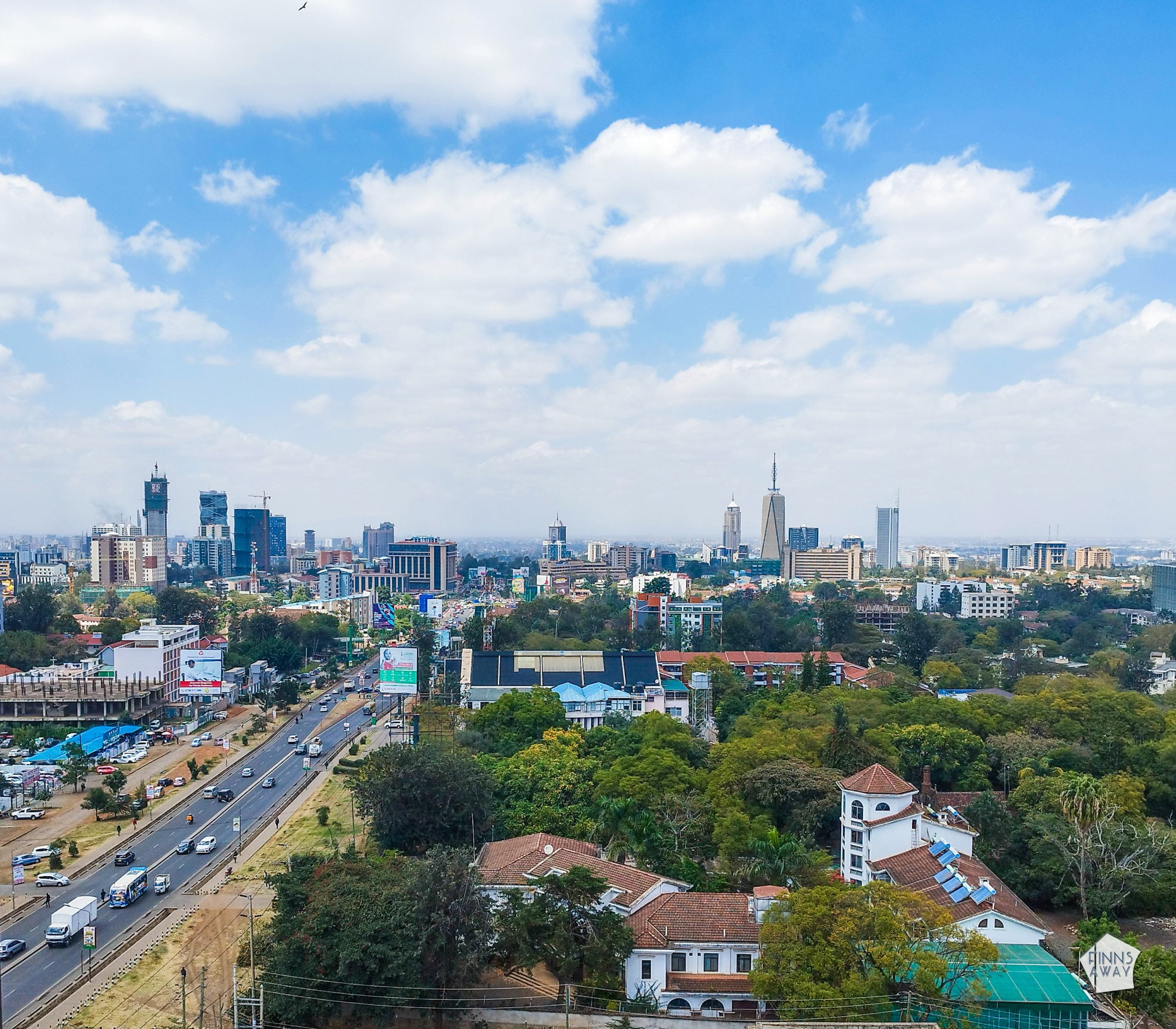 Nairobi city view | To East Africa via a stopover in Doha, Qatar | FinnsAway nomadic life