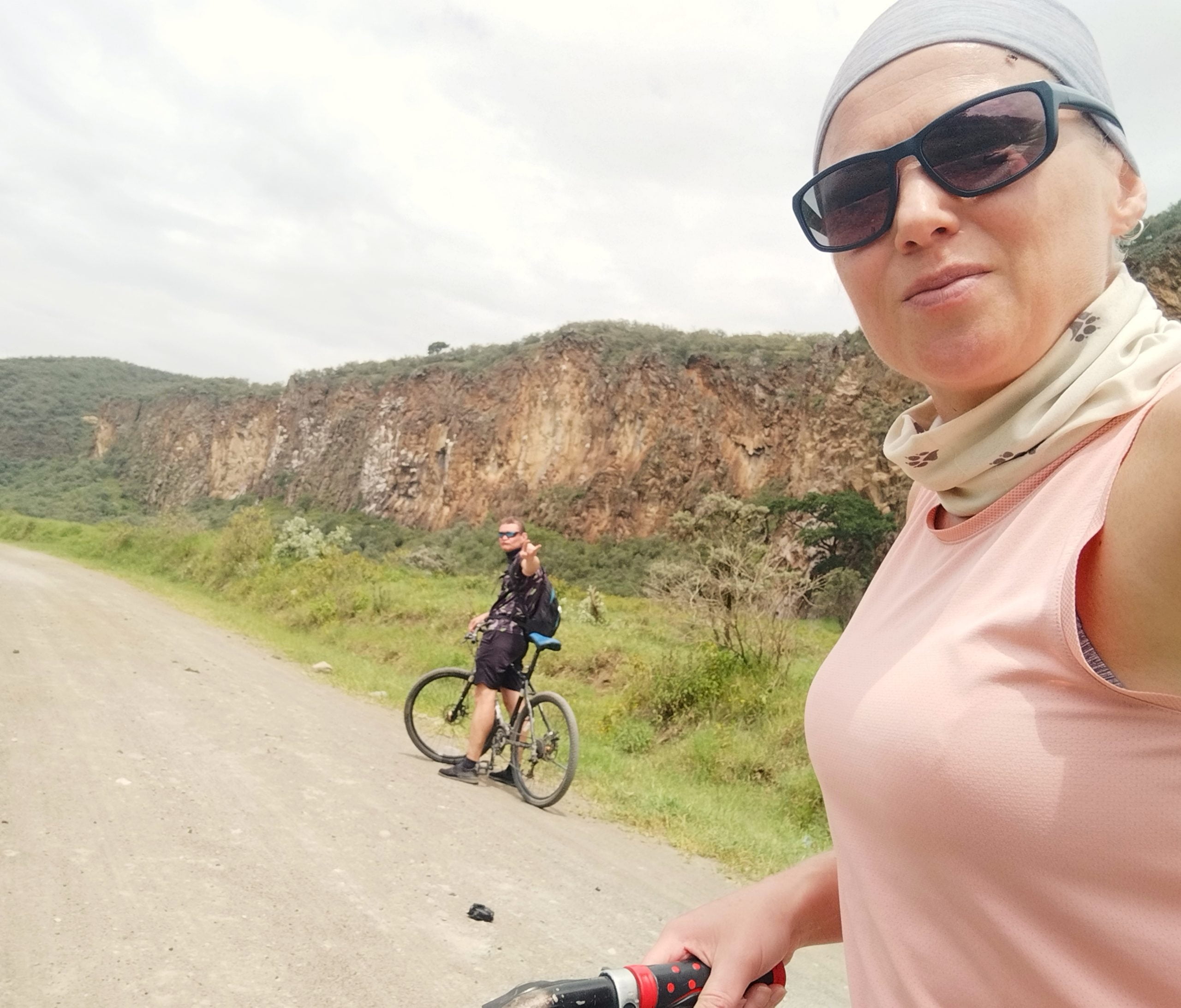 On a cycling safari in Hells Gate National Park, Kenya