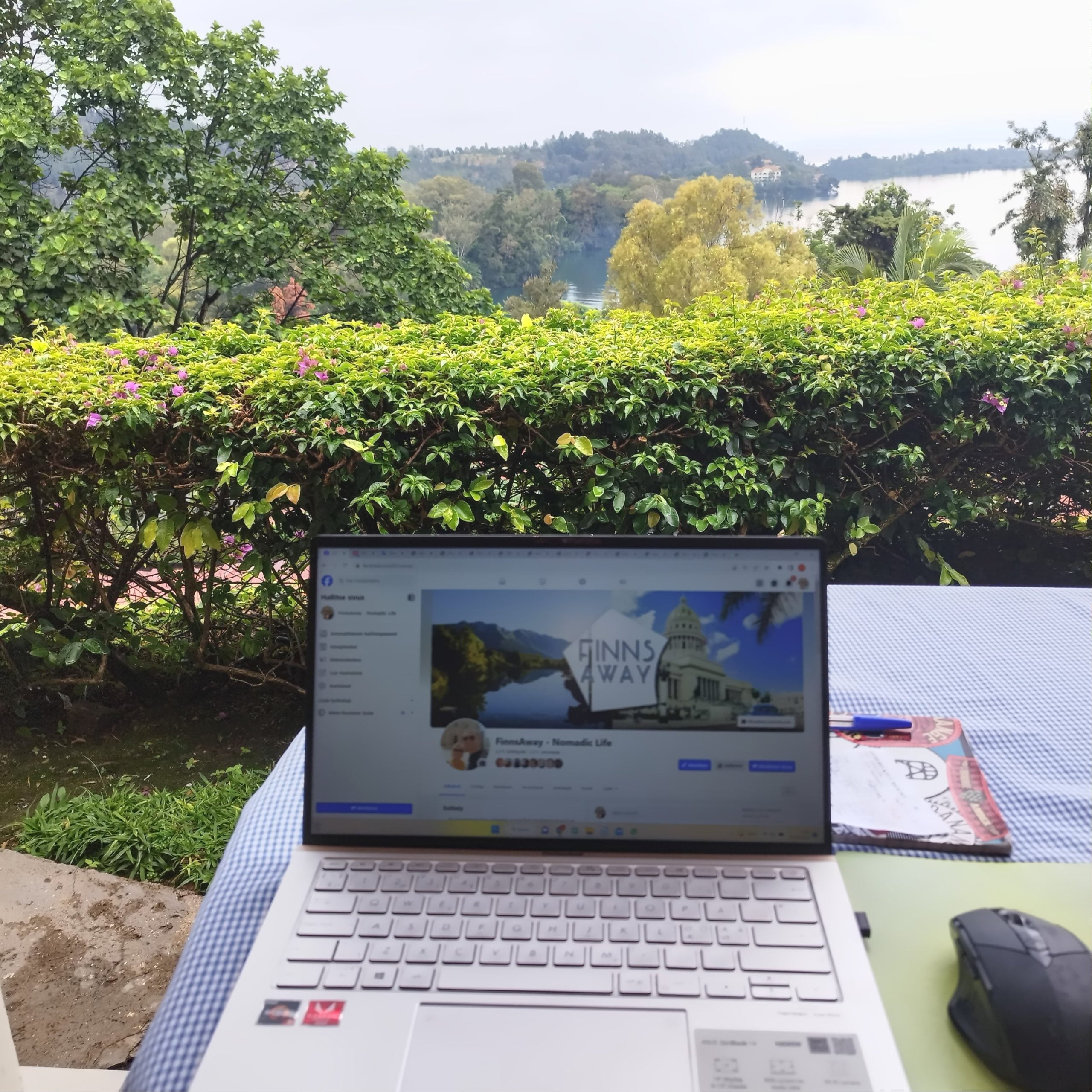 Laptop time by Lake Kivu, Rwanda