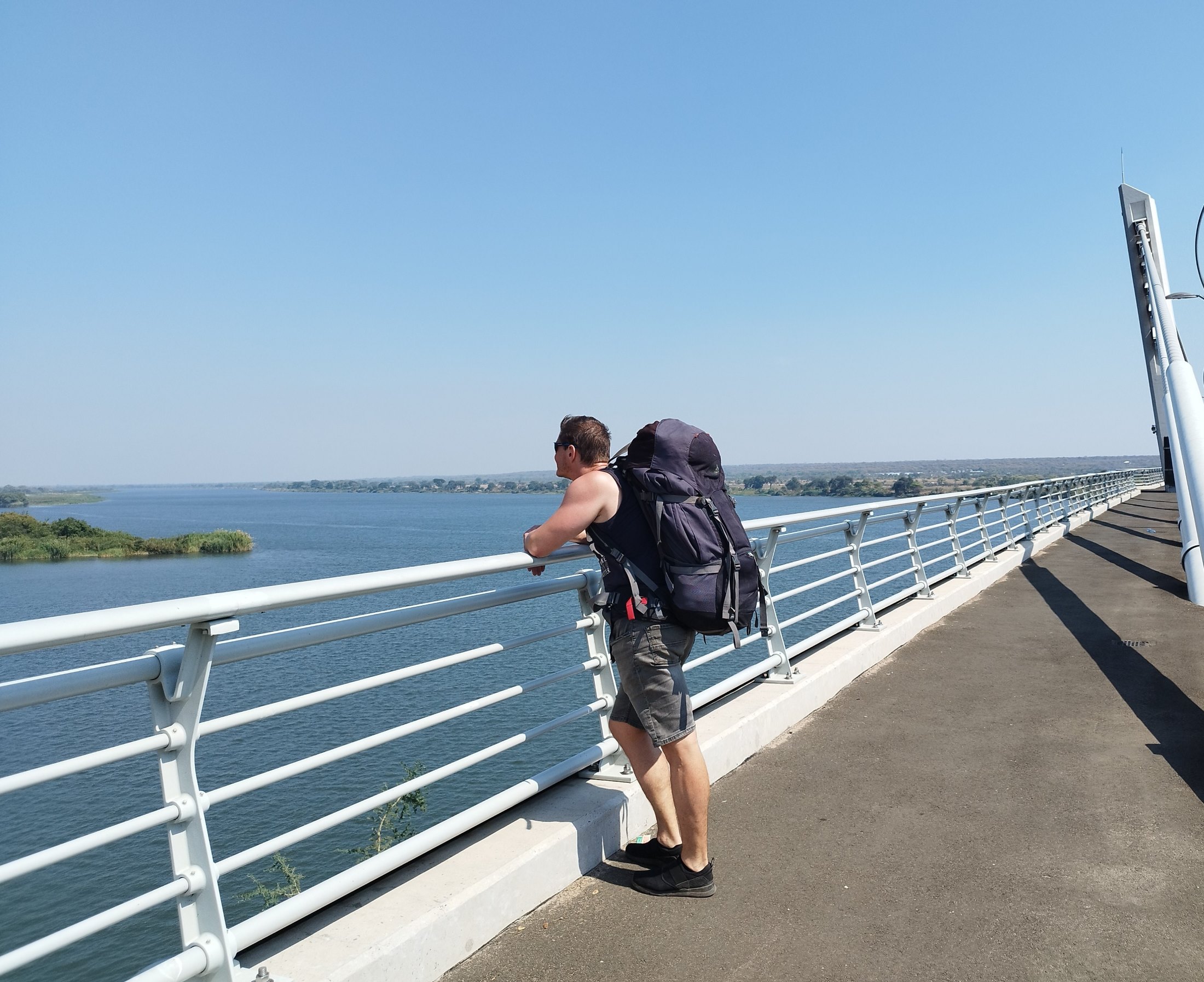 On the bridge between Botswana and Zambia | Boat safari on the Chobe River in Botswana | FinnsAway Nomad Travels