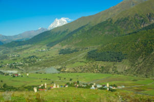 Multi-day trek from Mestia to Ushguli in Svaneti area, Georgia, is breathtaking. Hike 3-4 days in amazing views over snow-topped Caucasus mountain peaks, glaziers and Svan villages. | FinnsAway Travel Blog