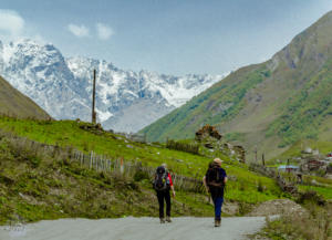 Multi-day trek from Mestia to Ushguli in Svaneti area, Georgia, is breathtaking. Hike 3-4 days in amazing views over snow-topped Caucasus mountain peaks, glaziers and Svan villages. | FinnsAway Travel Blog