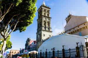 Bell tower of  the Cathedral of Puebla | Mexico | FinnsAway Travel Blog