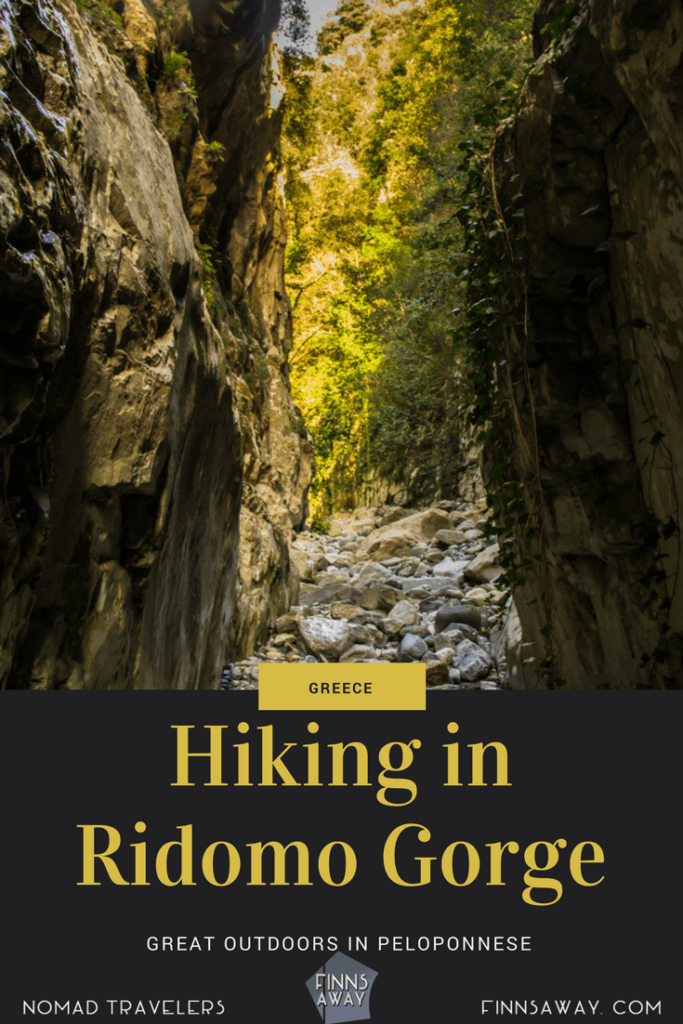 Messina region in Peloponnese offers great hiking destinations, like Ridomo Gorge, a narrow canyon near Kalamata, in the middle of mountain wilderness. | FinnsAway travel blog