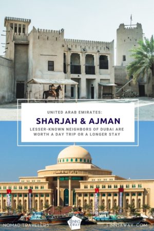 Sharjah and Ajman are lesser-known emirates just next to popular Dubai, but well worth a day trip or a longer stay. Short guide to sights and things to do in Sharjah and Ajman. | FinnsAway Travel Blog
